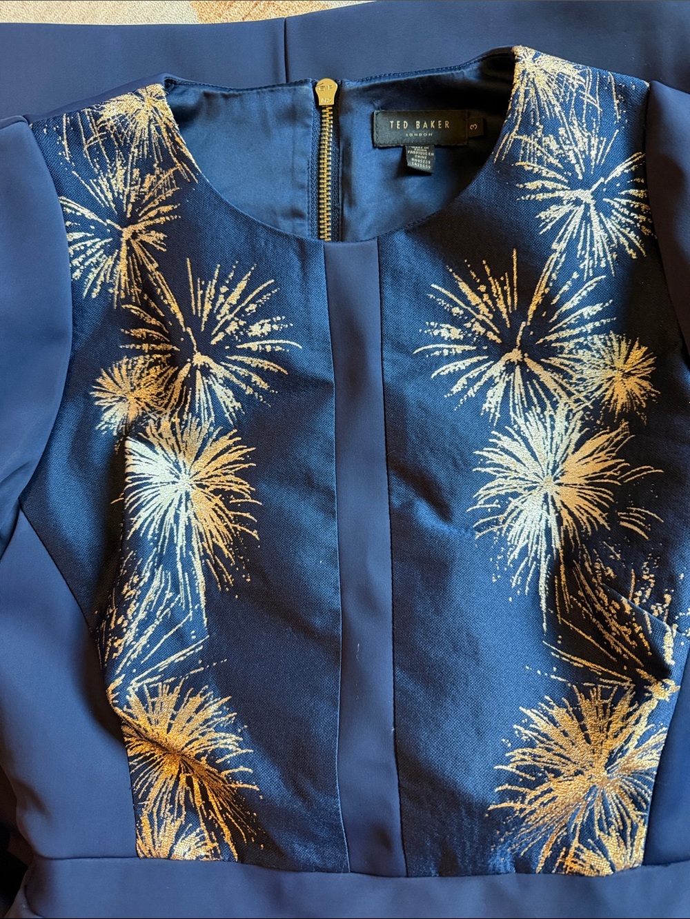 Ted Baker Navy Fireworks Dress - Picture 3 of 5